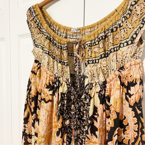 Free People Off-Shoulder Floral Mini Dress - Yellow, Pink, Black - Picture 4 of 10